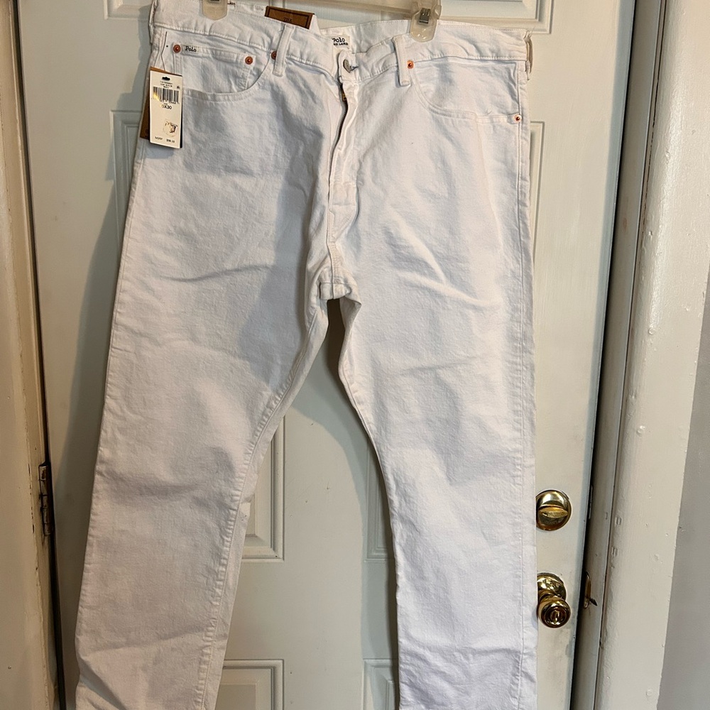 Polo by Ralph Lauren Men's White Straight Jeans
